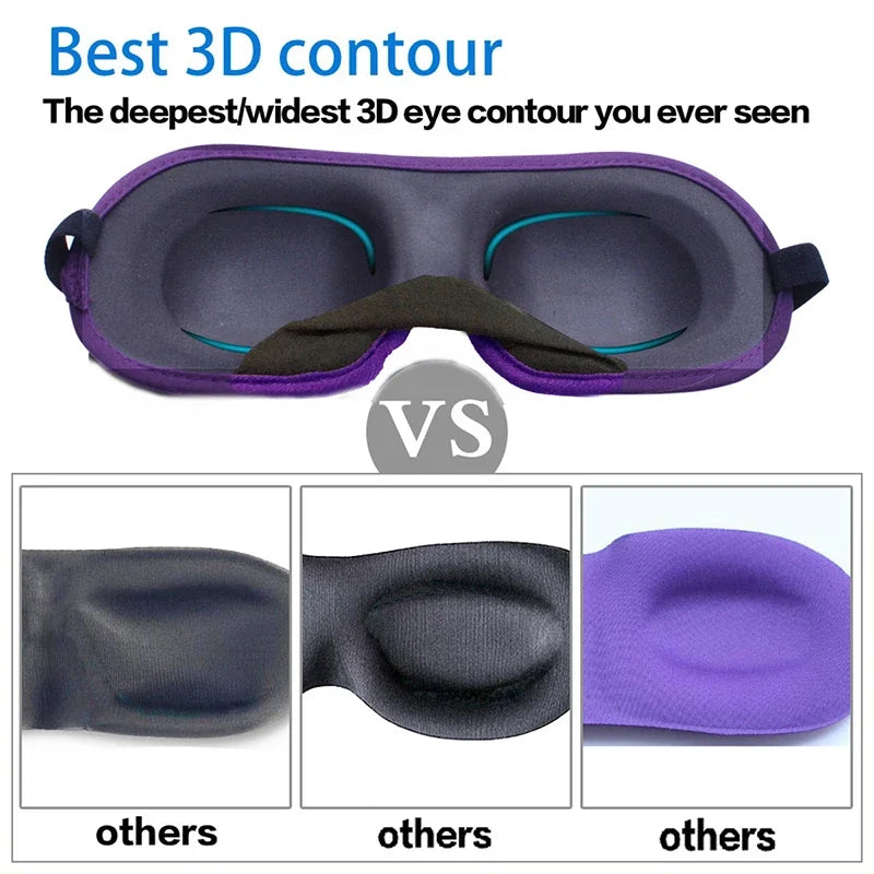 3D Sleep Mask Eye Shade Cover Portable Blindfold for Travel - 1 Piece