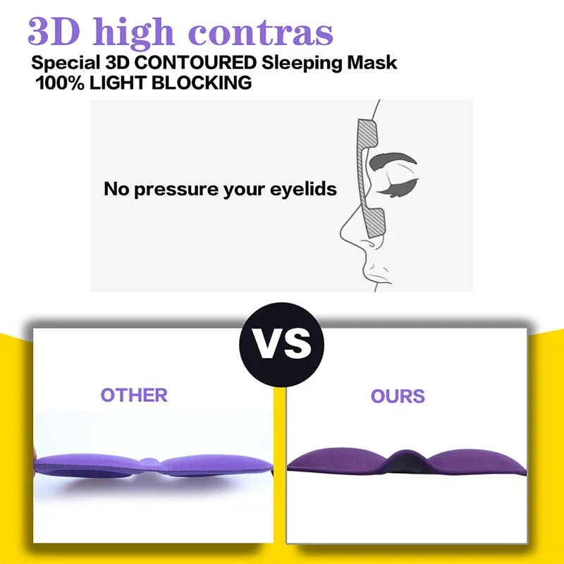 3D Sleep Mask Eye Shade Cover Portable Blindfold for Travel - 1 Piece