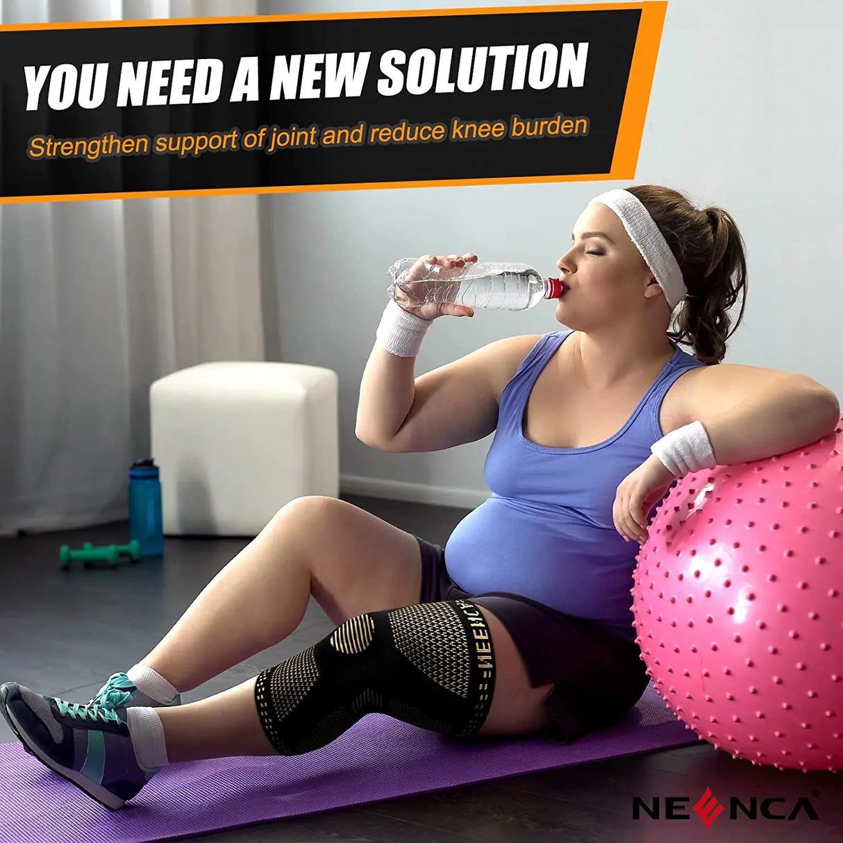 NEENCA Copper Knee Brace with Gel Pad & Stabilizers for Joint Support