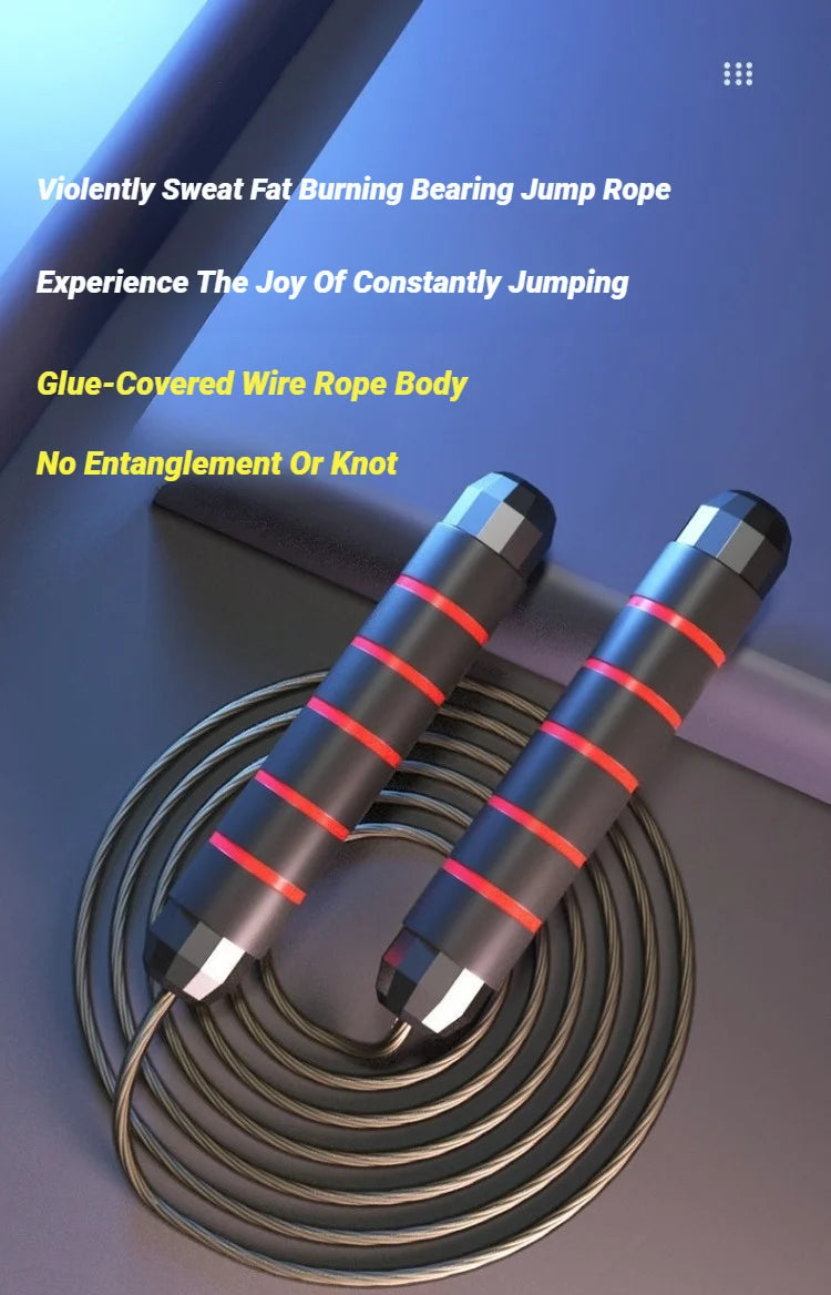 Jump Rope Adjustable Steel Wire Tangle-Free Fitness Workout Equipment