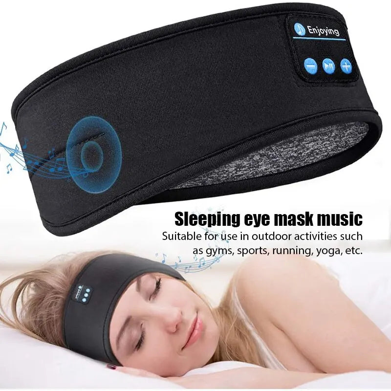 Bluetooth Sports Headband Earphones - Wireless Music Eye Mask Headset