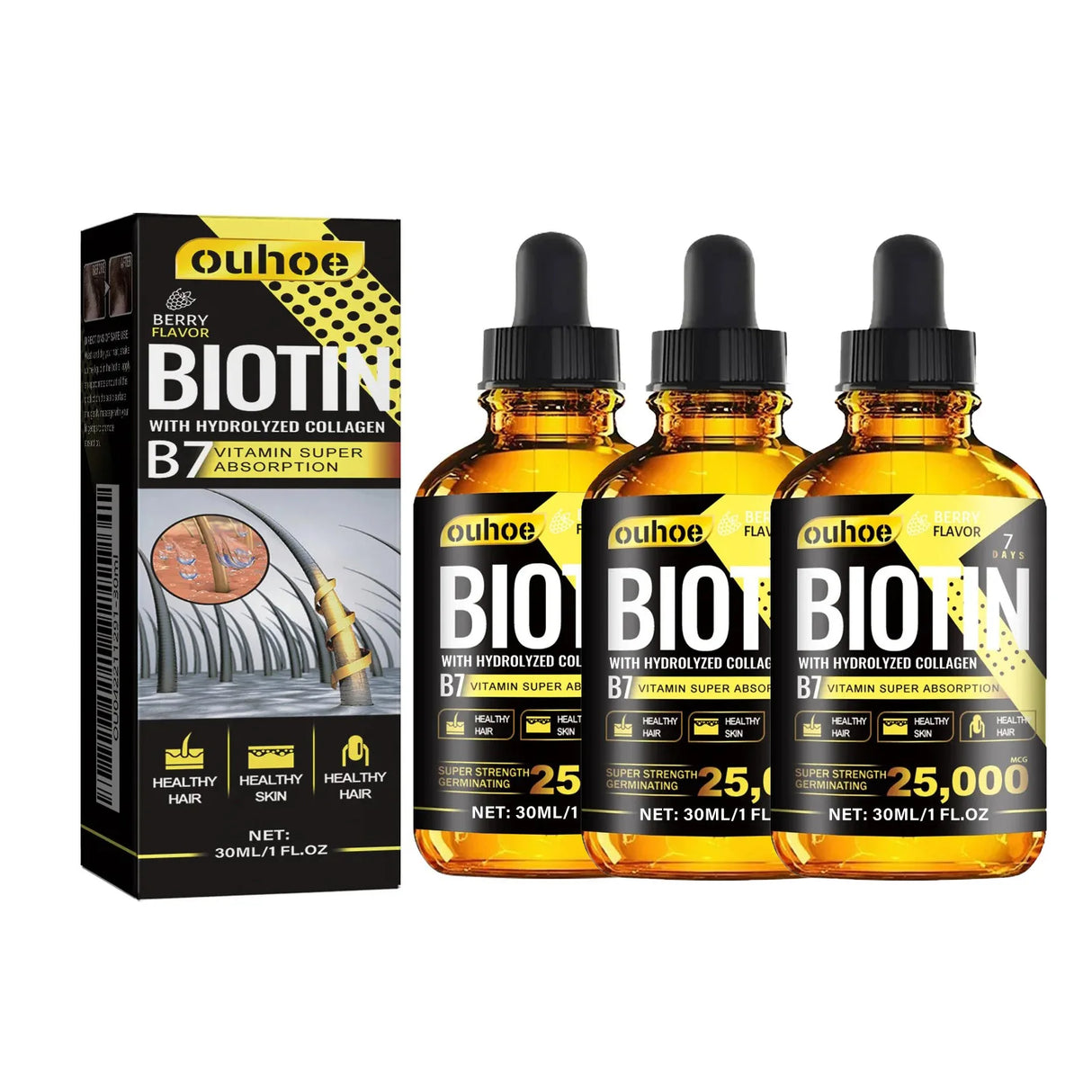 Collagen B7 Vitamin Hair Growth Essential Oil Scalp Treatment Set, 66ml