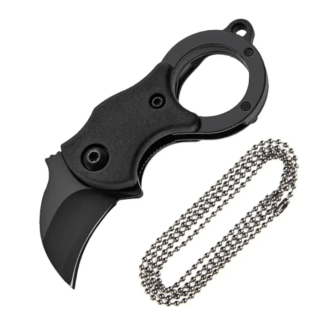 Mini Keychain Pocket Knife Stainless Steel EDC Tool Camping Fixed Blade