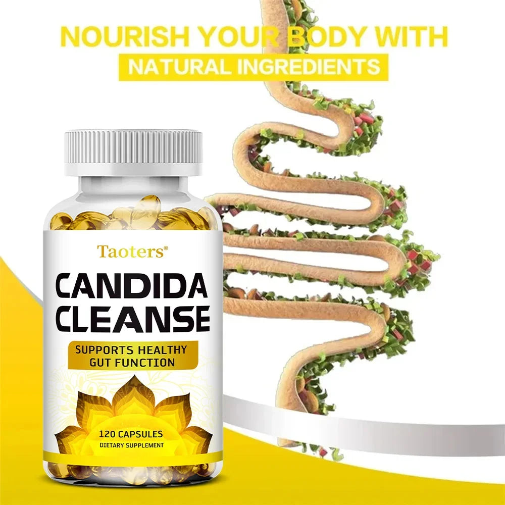 Candida Cleanse 120 Capsules for Daily Routines and Digestive Health