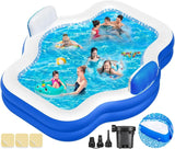 Oversized Inflatable Swimming Pool for Adults with Pump, 121 x 90 x 22 Inches