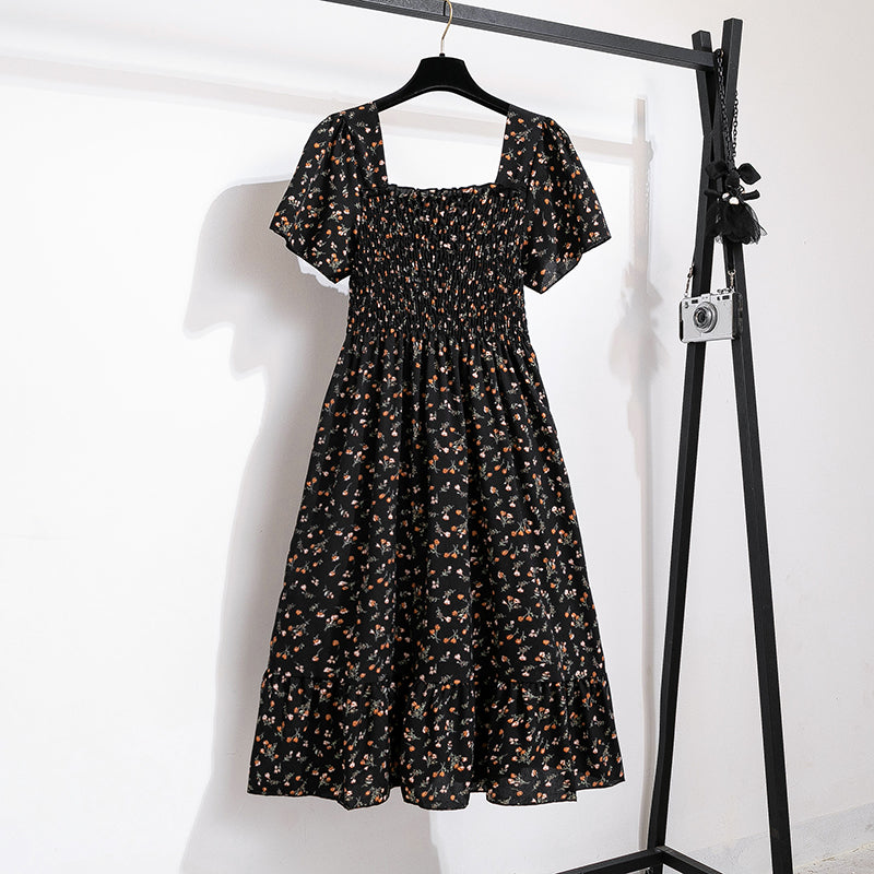 Chiffon Midi Dress for Women | Floral Print | Short Sleeve | Casual Wear