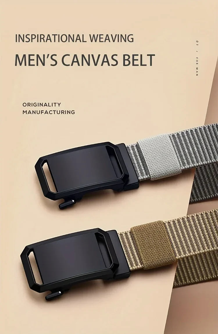 Automatic Buckle Canvas Tactical Belt for Men - Outdoor Workwear