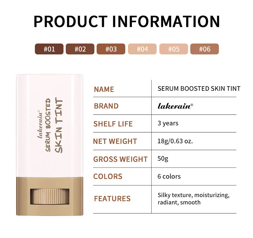 Skin Tint Balm Foundation Stick, Medium Coverage, Portable Makeup