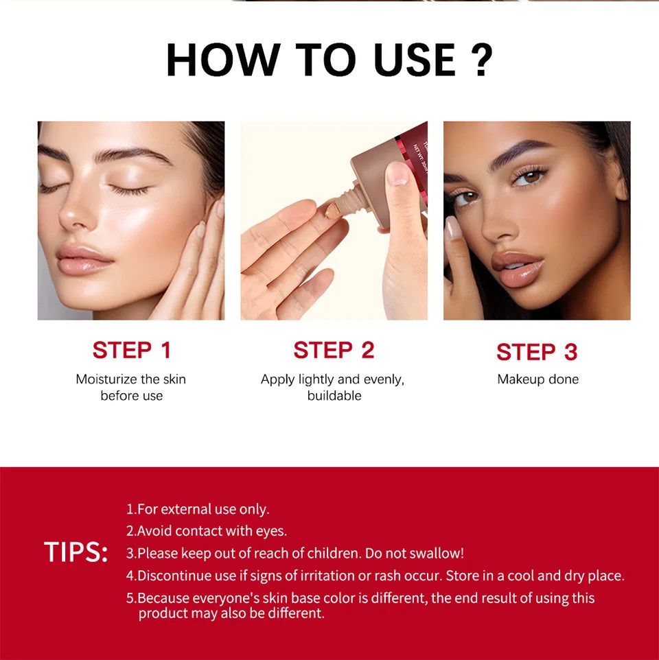 Matte BB Cream Foundation with Oil Control, 5 Colors Available, 30ml