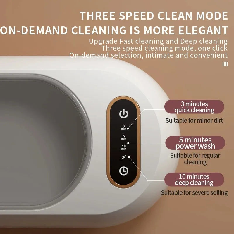 Ultrasonic Cleaner 45KHz for Glasses & Jewelry - Efficient Home Cleaning