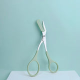 Pink Eyebrow Trimming Scissors with Comb - Stainless Steel Grooming Tool