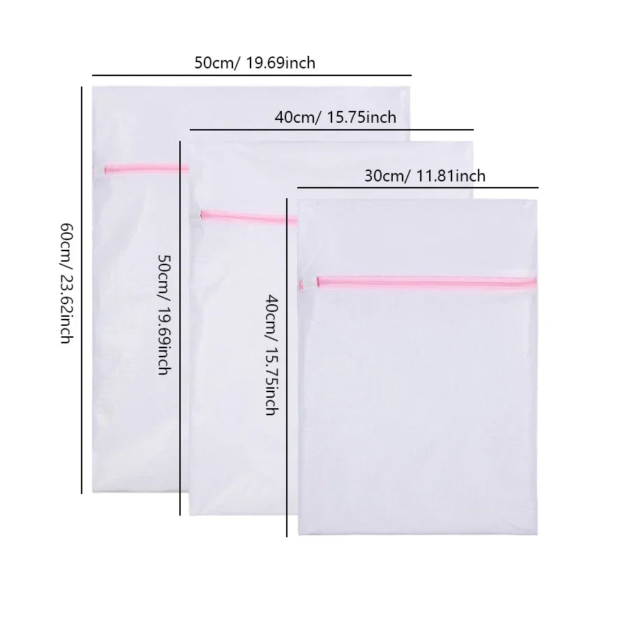 3 Pcs Set Zippered Mesh Laundry Bags for Underwear & Delicates Care