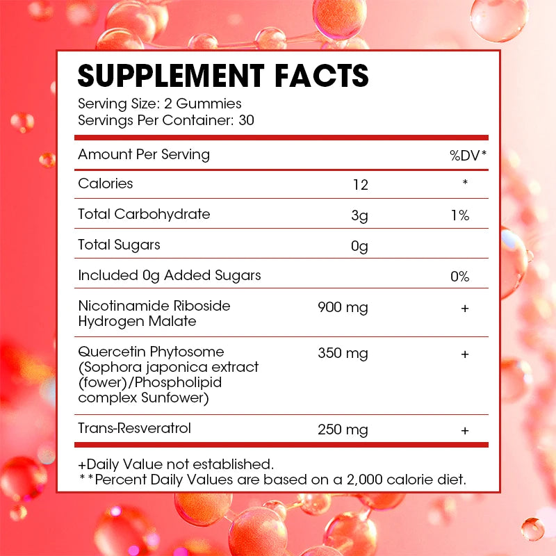 NAD Gummies Supplement 1500mg | Aging Defense with Vitamin B3 & D3