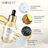 24K Gold Face Serum Niacinamide Hyaluronic Acid Anti-Wrinkle Skin Care