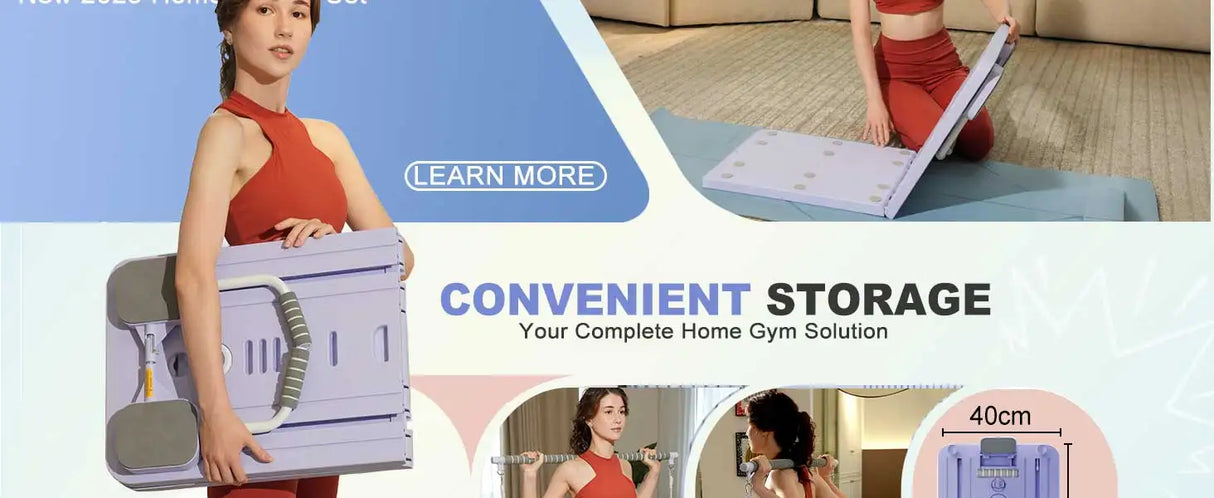 Multi-Functional Pilates Board with Resistance Bands for Home Fitness