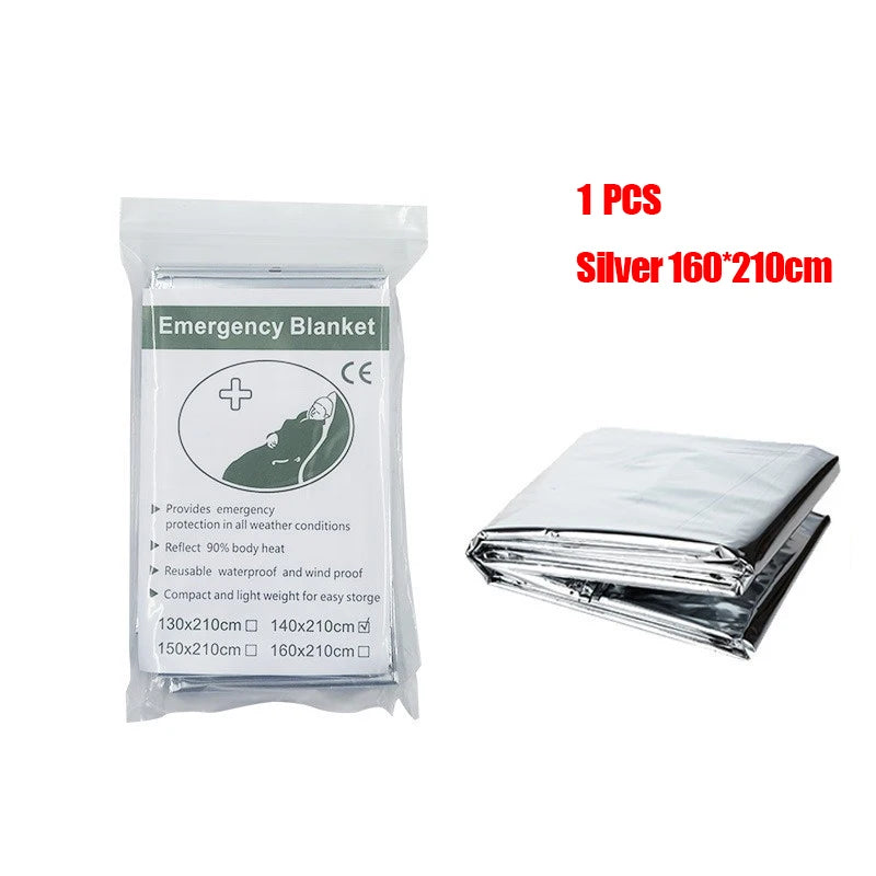 Emergency Thermal Poncho Blanket Lightweight Water Resistant Camping Mat