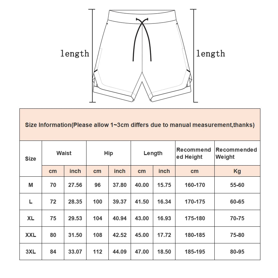 Camo Running Shorts Men 2-in-1 Quick Dry Gym Fitness Summer Workout