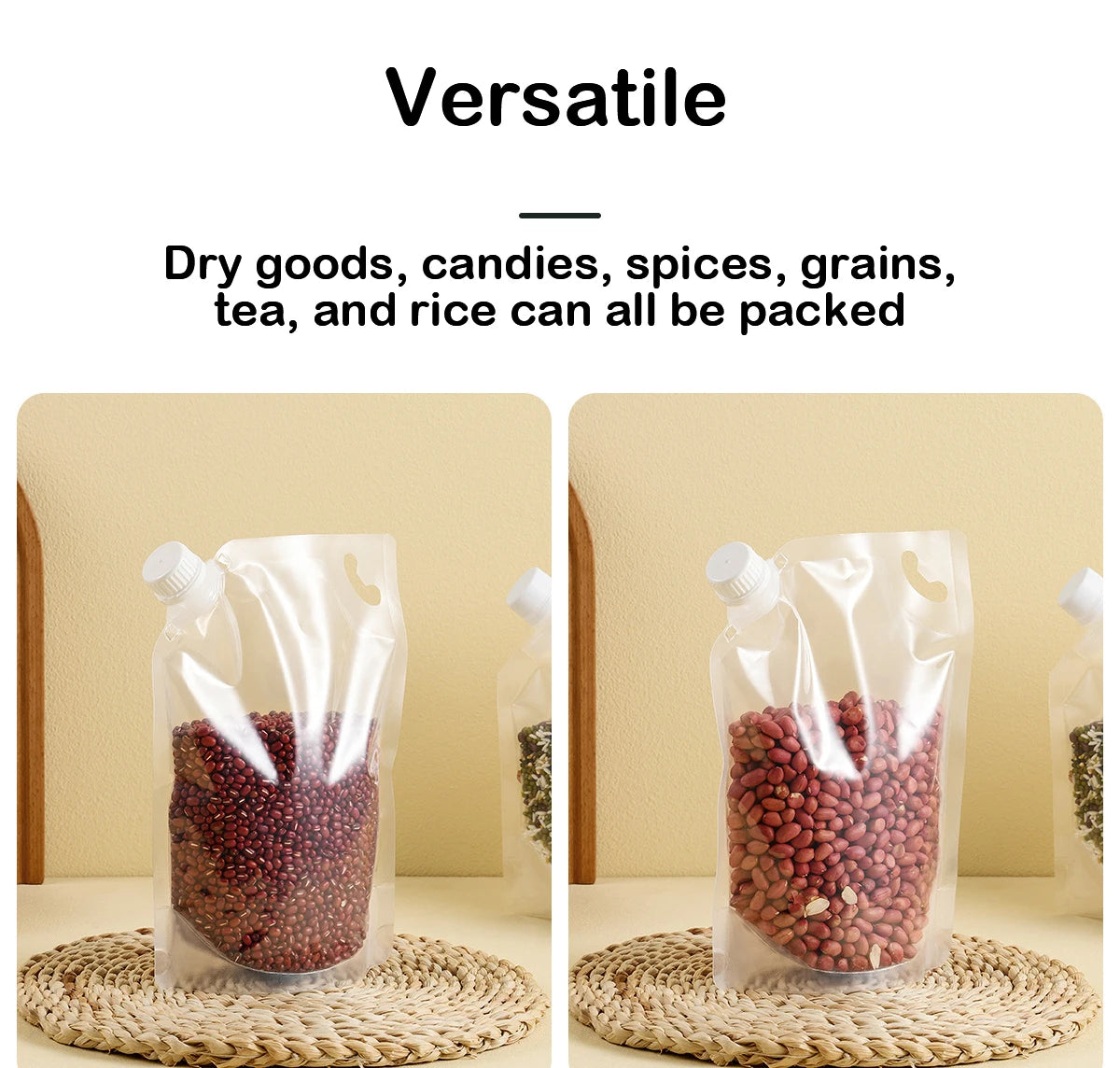 Grain Storage Bags 5PCS Portable Insect & Moisture Proof Recyclable
