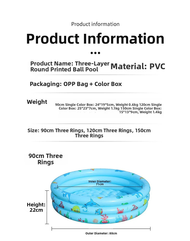 Kids Inflatable Swimming Pool Portable Foldable Water Play Bath Pool