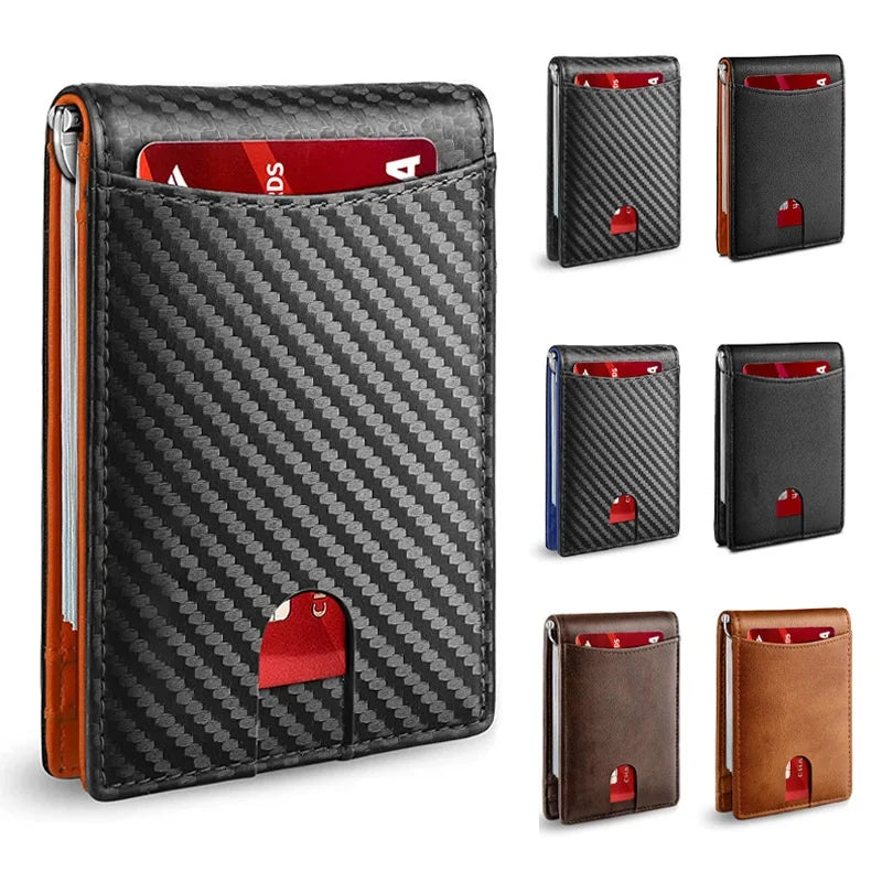Slim Wallet for Men - RFID Blocking Leather Bifold Front Pocket Wallet