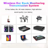 Wireless In-Ear Monitor System Rechargeable 10H Battery Live for Performance