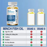 Omega-3 Fish Oil Capsules 3600mg - 120 Counts for Heart & Brain Health