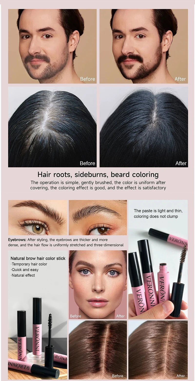 Instant Root Touch-Up Color Stick - Portable Hair Dye Pen for Quick Coverage