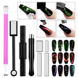 Nail Art Magnetic Stick Wand Pen Set for 3D Gel Painting - 4 Tools