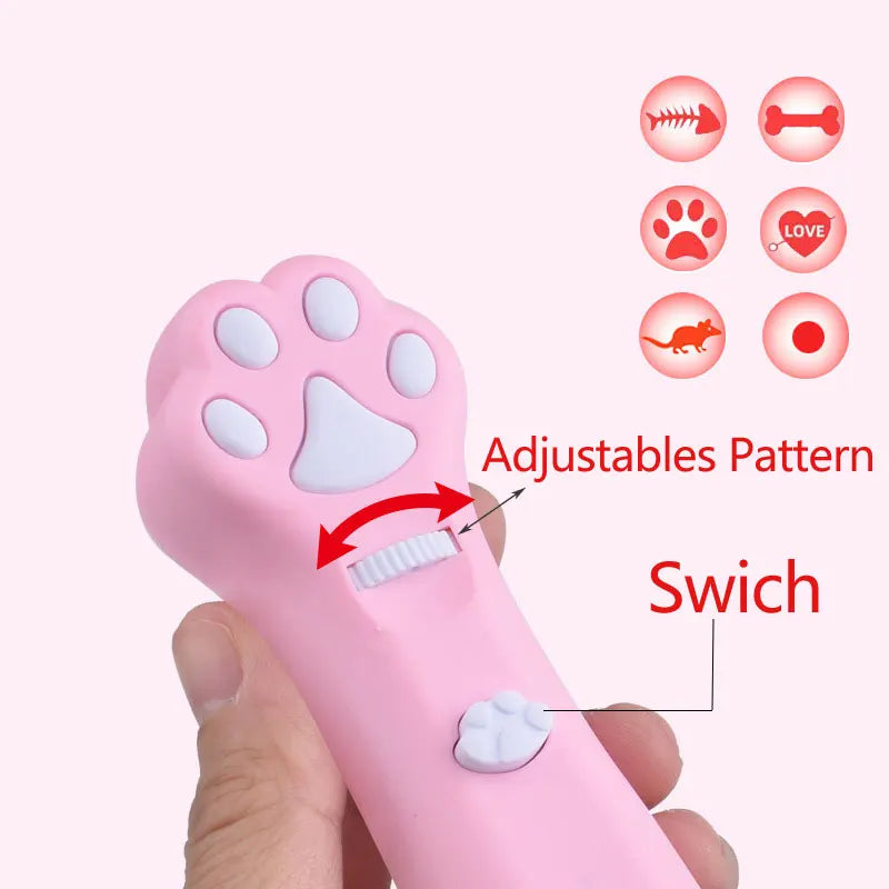 Laser Cat Teasing Stick LED Light Pointer Interactive Pet Toy for Cats & Dogs