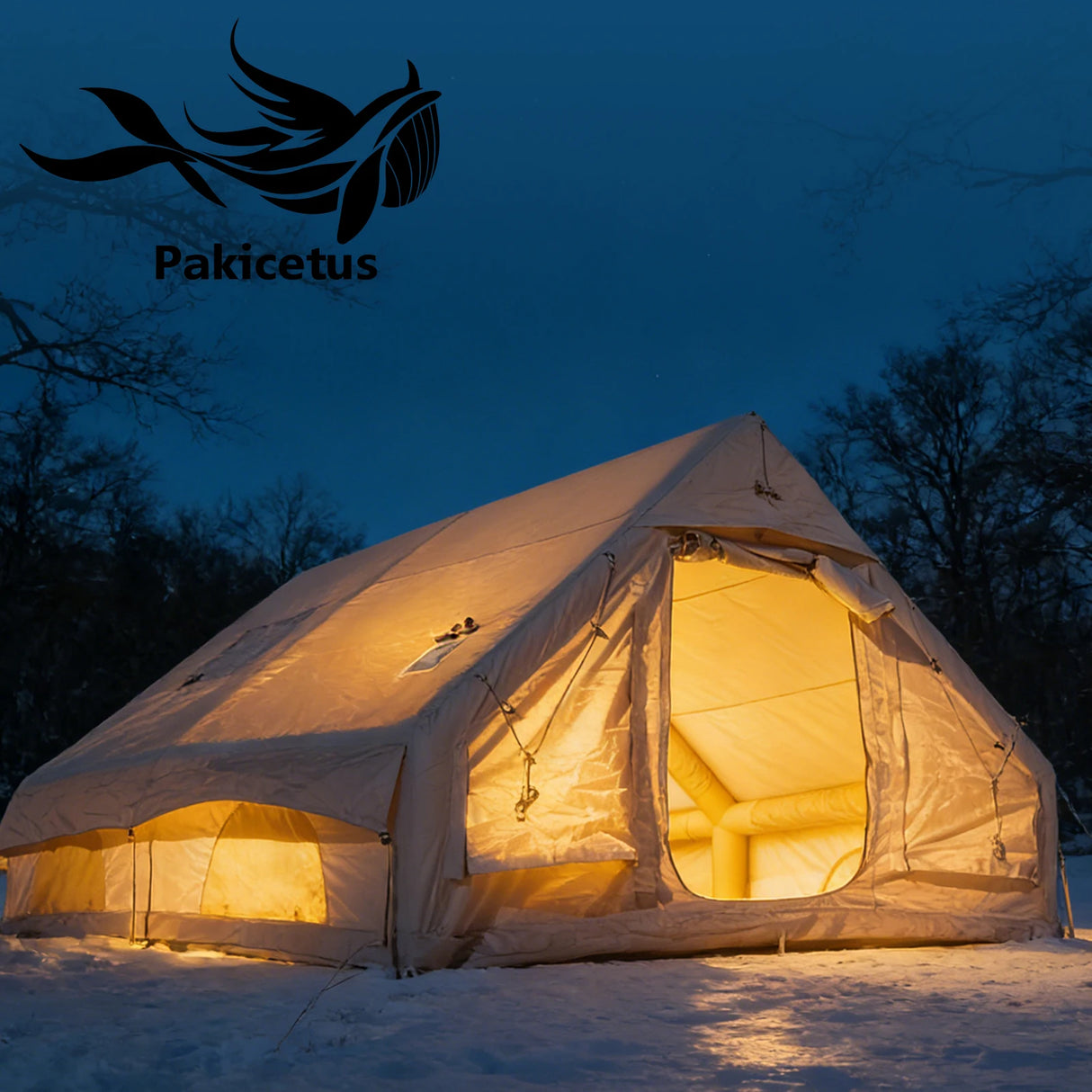 Inflatable Camping Tent for 4-8 Persons, Waterproof with Carry Bag