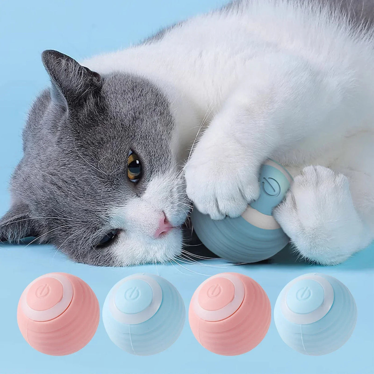 Interactive Rolling Electric Ball Toy for Cats - Rechargeable Pet Accessory
