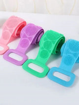 Silicone Bath Scrubber Exfoliating Brush Back Cleaner Body Strap Accessory