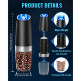 Gravity Electric Salt and Pepper Mill, Battery Powered, Adjustable Coarseness