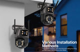 4K HD Wifi PTZ Camera 8MP Dual Lens Outdoor AI Auto Tracking Surveillance
