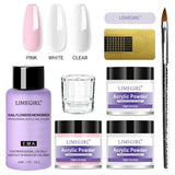 Acrylic Powder & Liquid Monomer Nail Art Kit - 3D Decoration Tools