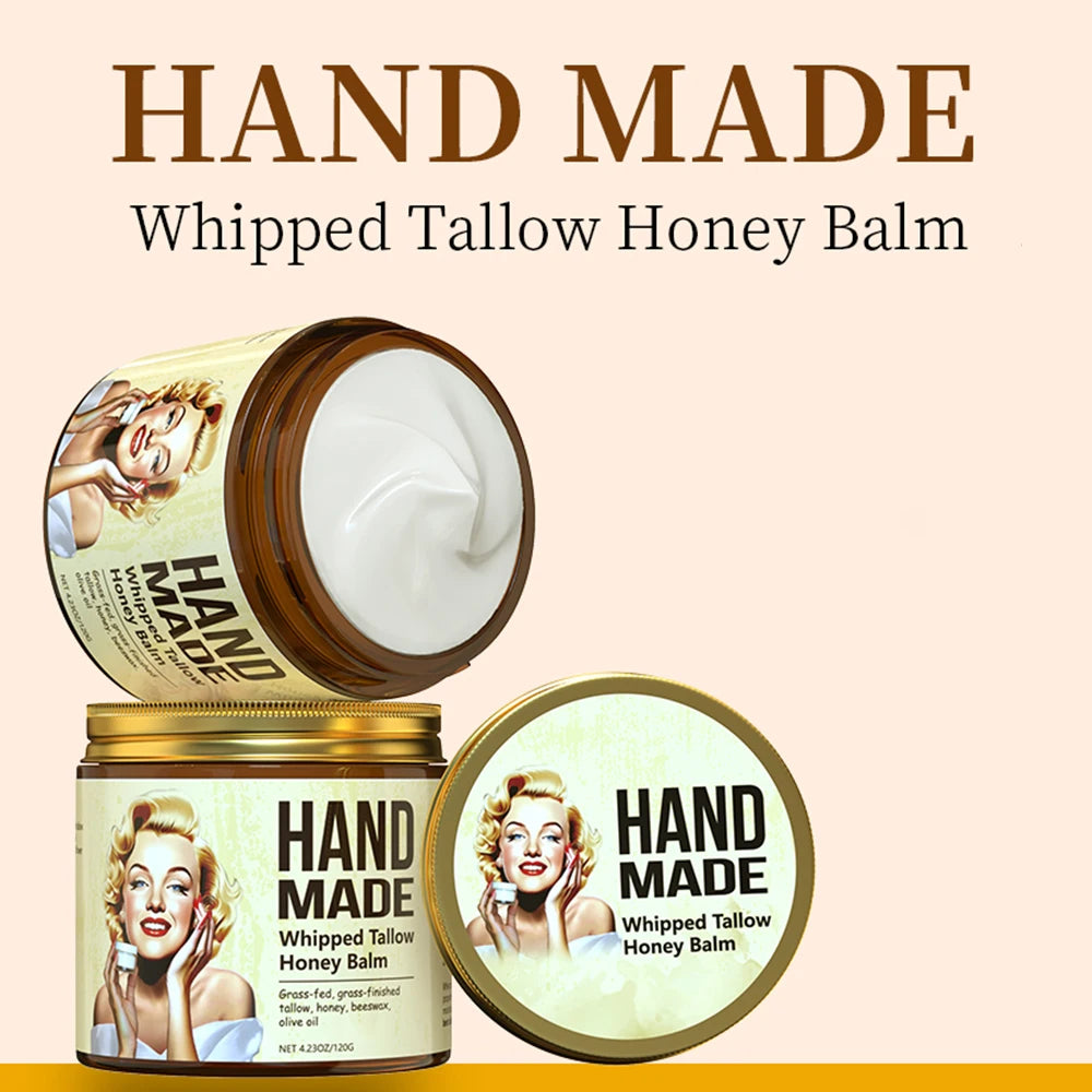 Handmade Honey Whipped Tallow Face Cream 4oz Moisturizing & Nourishing