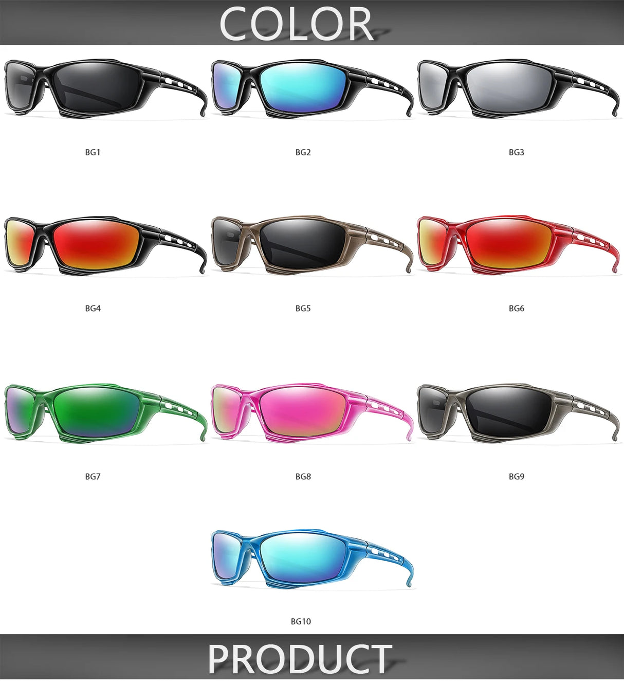 Polarized Sports Sunglasses for Cycling, Fishing, Running - Unisex Eyewear