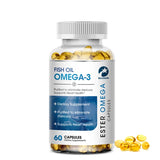 Omega-3 Fish Oil Capsules 3600mg - 120 Counts for Heart & Brain Health