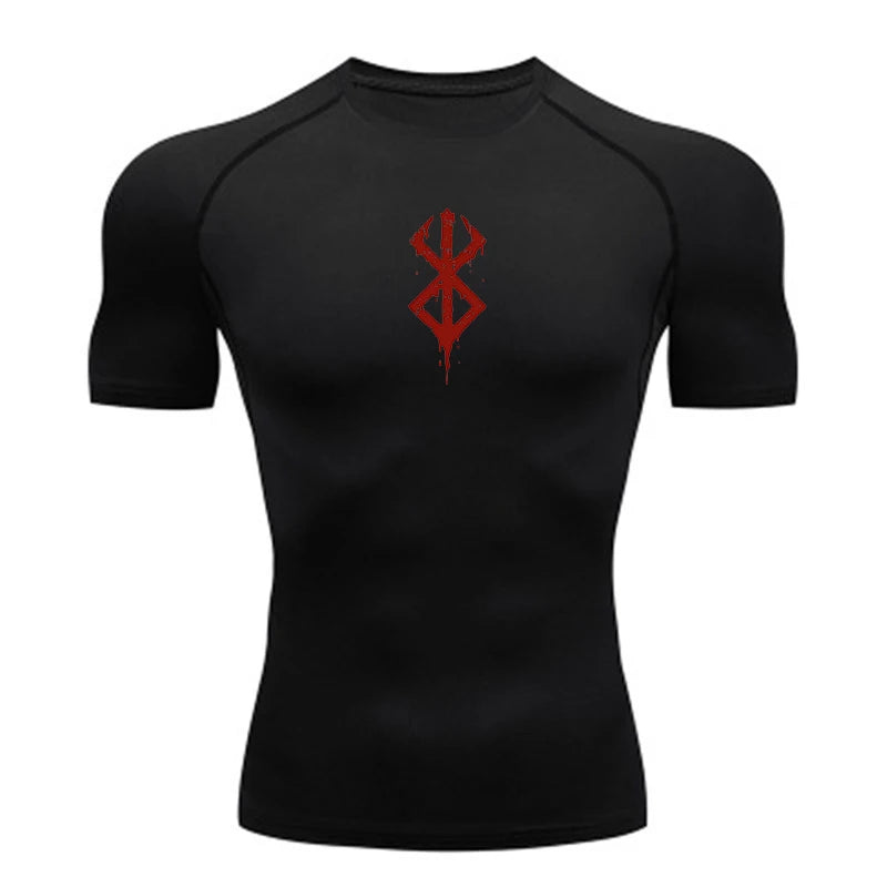 Men's Quick Dry Compression Shirt Short Sleeve Gym Workout T-Shirt