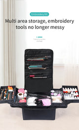 Large Makeup Train Case 4 Tier Organizer Bag for Women Travel Storage
