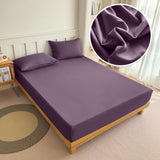 Fitted Bed Sheet 90/120/150/180x200 cm Solid Color Mattress Protector - Cozy Bed Sheets