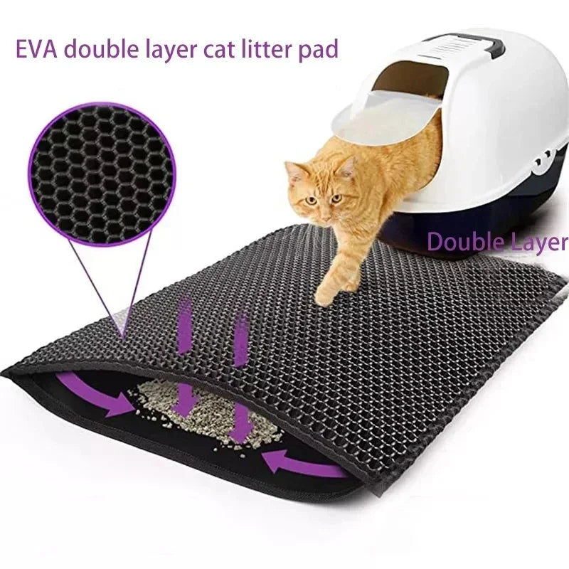 Cat Litter Mat Double Layer Waterproof Non-Slip Washable 15" Pad
