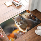 3D Tree Hole Design Door Mat Squirrel Pattern Anti-Slip Rug for Home Decor