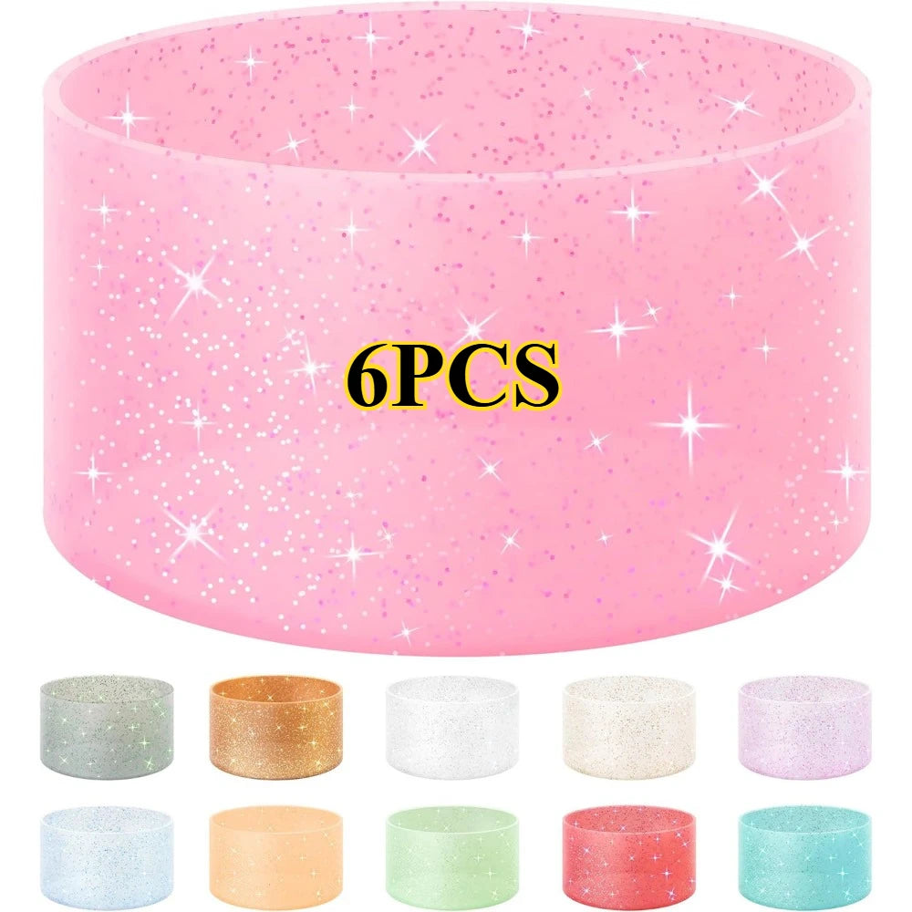 Glitter Silicone Cup Sleeves for Stanley Tumblers, 12-24OZ, 1/6PCS
