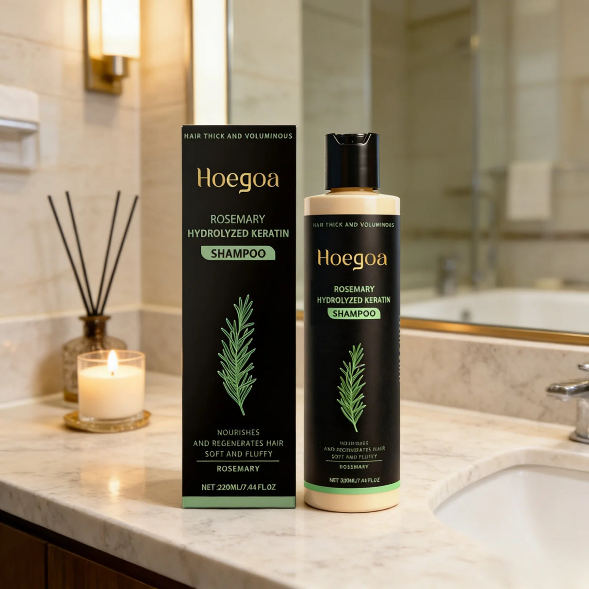 Rosemary Hydrolyzed Keratin Shampoo for Hair Care, 220 ml
