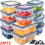 BPA-Free Food Storage Set with 24 Airtight Containers and Lids, 48 Pieces