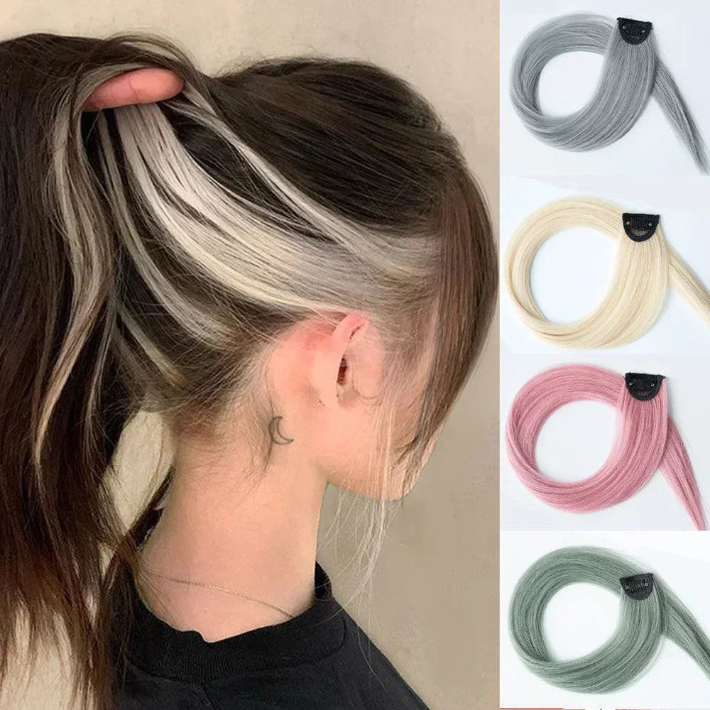 60cm Clip In Hair Extensions Synthetic Long Straight Hairpiece Accessories