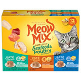 Wet Cat Food Variety Pack, Seafood & Poultry, 12 Cups, 2.75 Ounce Each