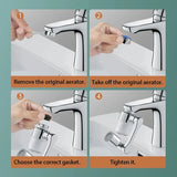 Metal Faucet Extender with Filter and 2 Modes, Swivel Sprayer Head
