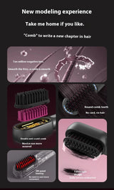 Wireless Hair Straightener Comb with Negative Ion Technology - Rechargeable